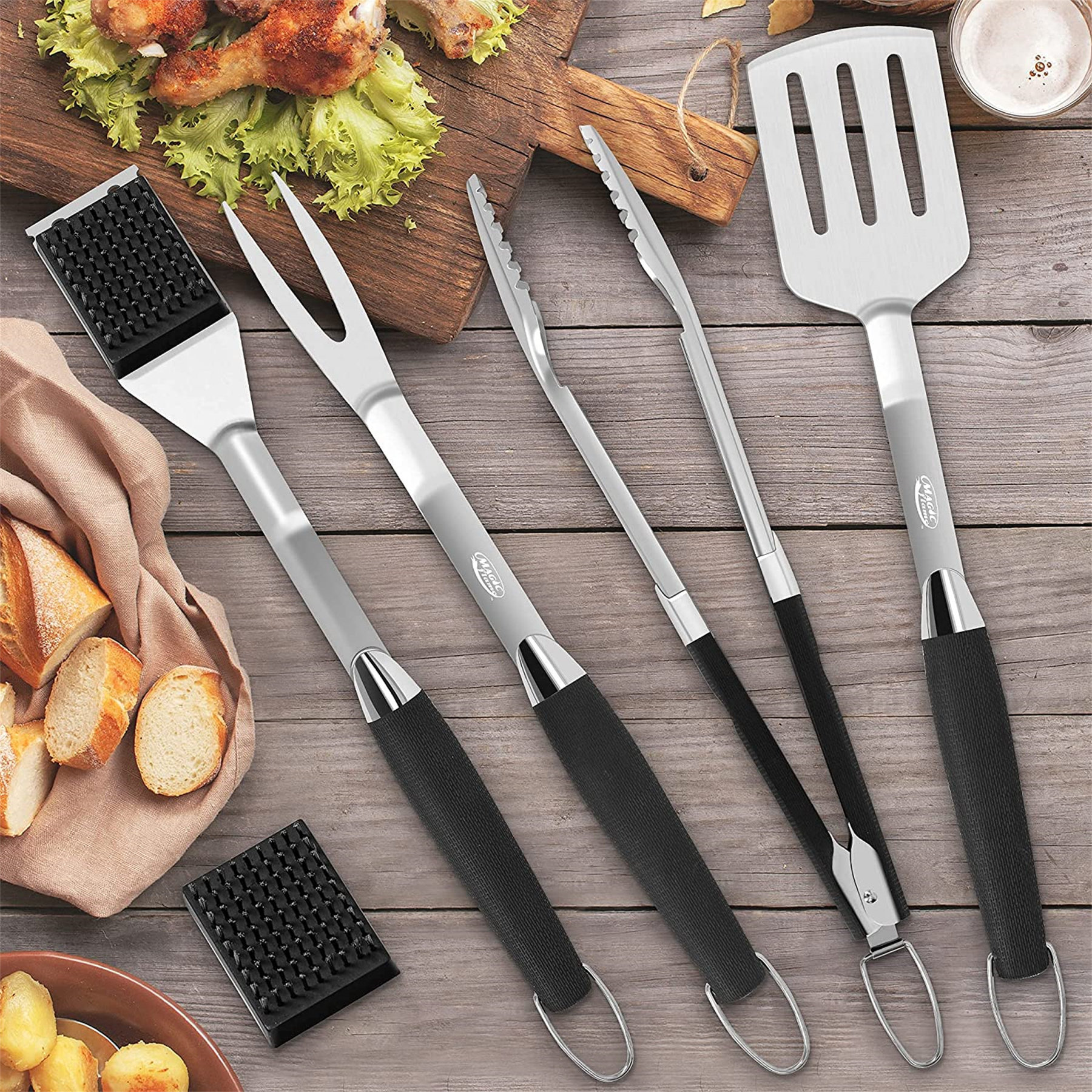 Belleze Extra Thick Stainless Steel Grill Utensils Set Wayfair