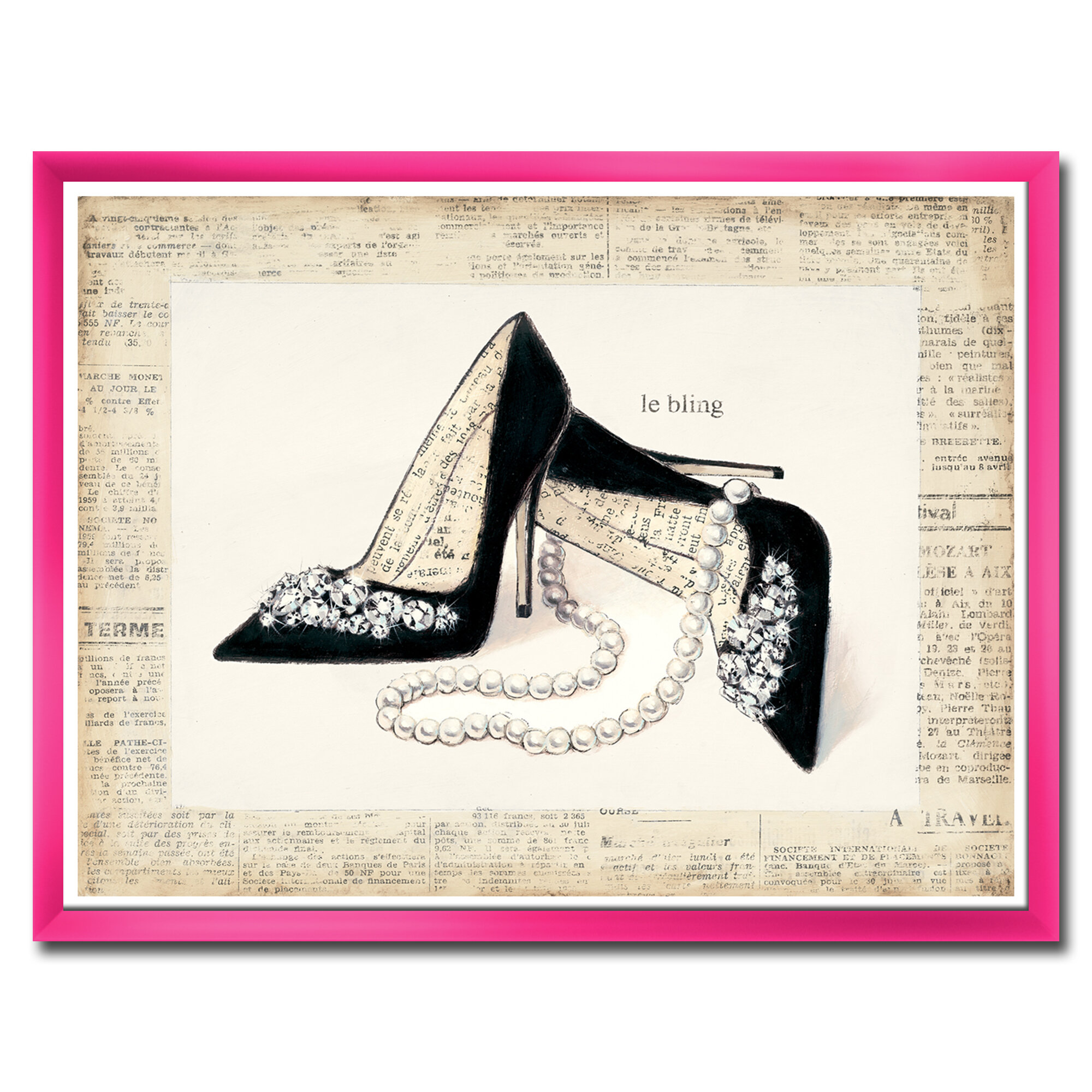 East Urban Home Glamorous Black Diamond Stiletto I Picture Frame Print On Canvas Wayfair