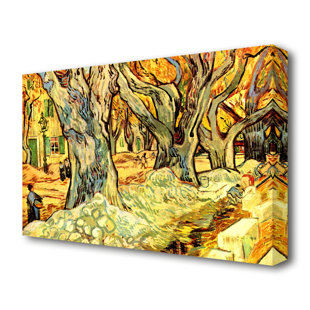 Road workers on the Boulevard Victor Hugo in Saint-Rémy Van Gogh Repro Canvas