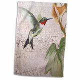 Fingertip//Hand Towel 16x25 Hummingbird//Flower