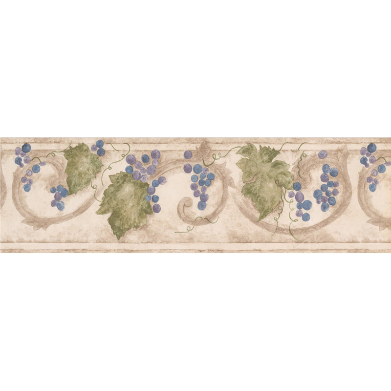 York Wallcoverings Retro Design 15 L X 7 W Berries Leaves On
