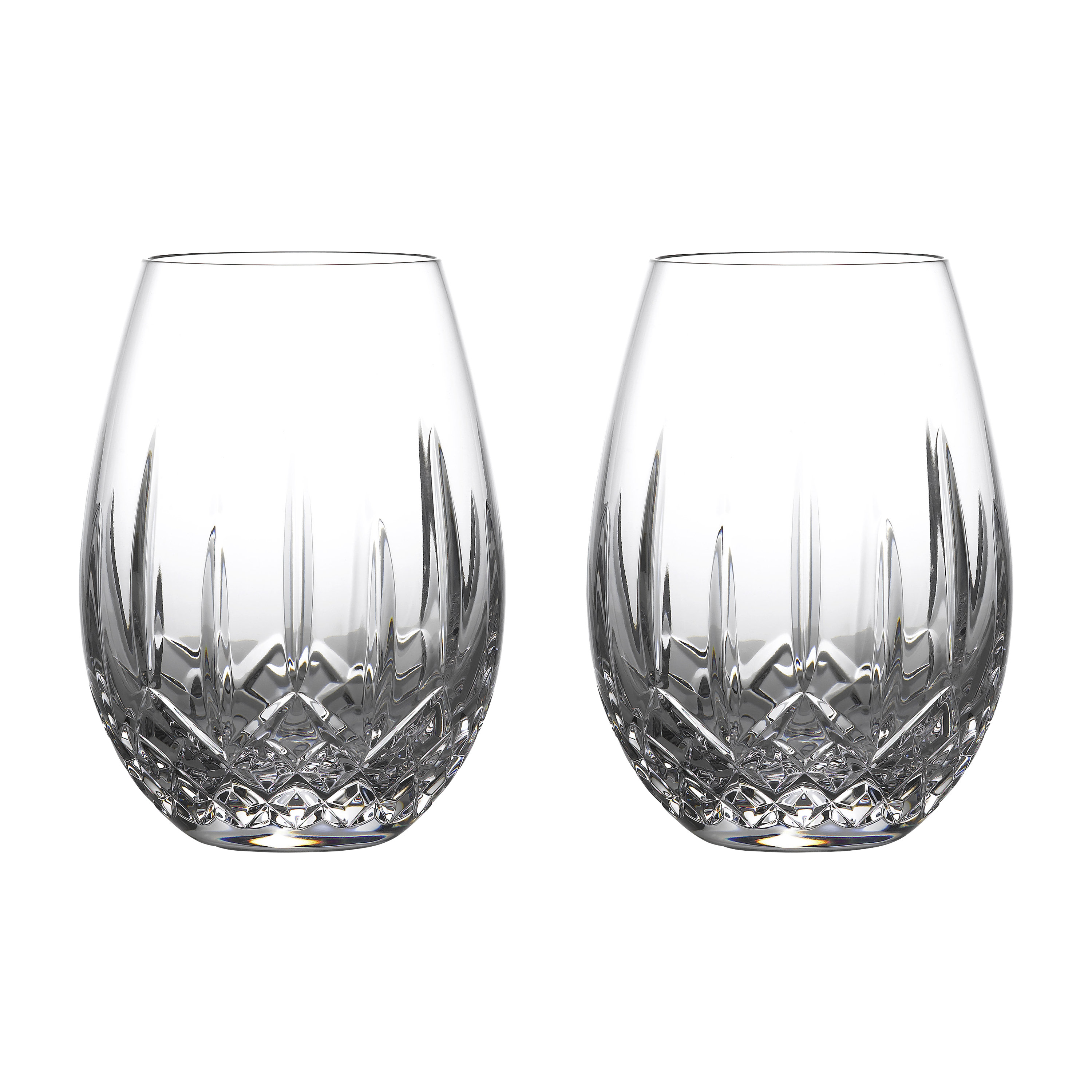 lismore stemless wine glasses