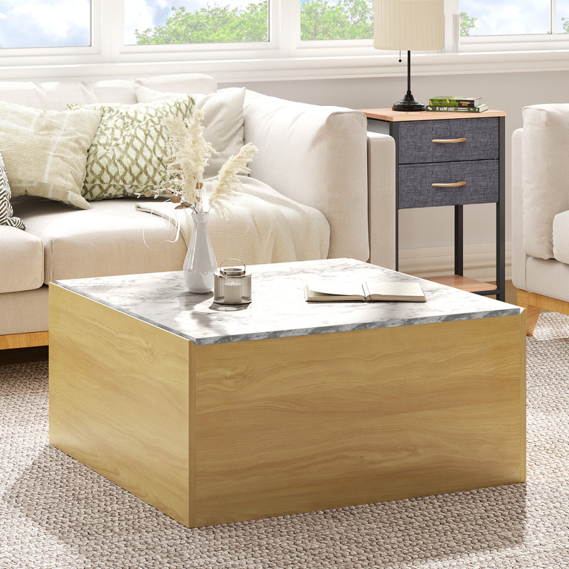 Bernetha Coffee Table with Two Drawers Table Base Color: Yellow