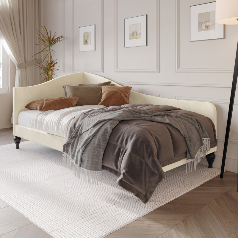 Aranea Upholstered Daybed Color: Beige (unknown size)
