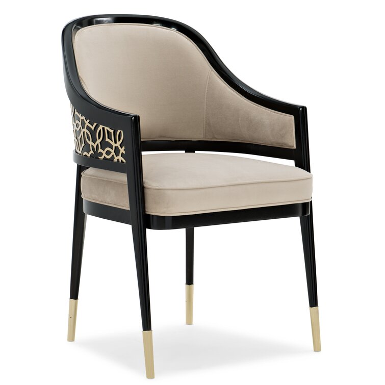 black and cream arm chair