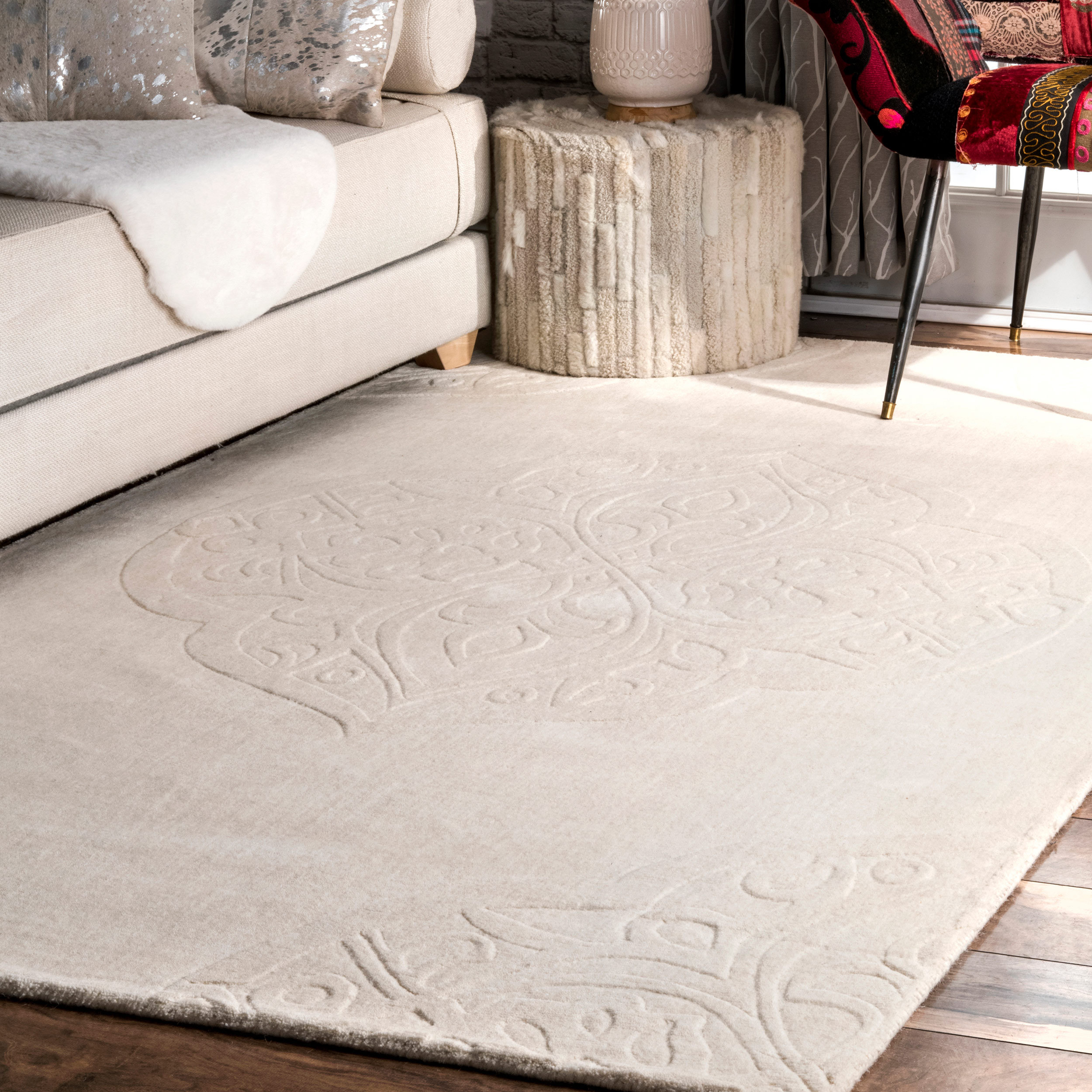 Corbyn Geometric Handmade Tufted Wool Off White Area Rug Reviews Corbyn Geometric Handmade Tufted Wool