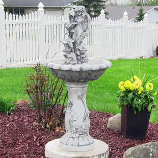 Details about   Outdoor Cascading Water Fountain Stone-Look Four Tier Garden Decor Lawn Yard 