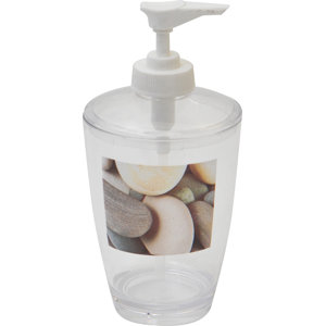 Belle Ile Clear Acrylic Printed Bathroom Soap Dispenser