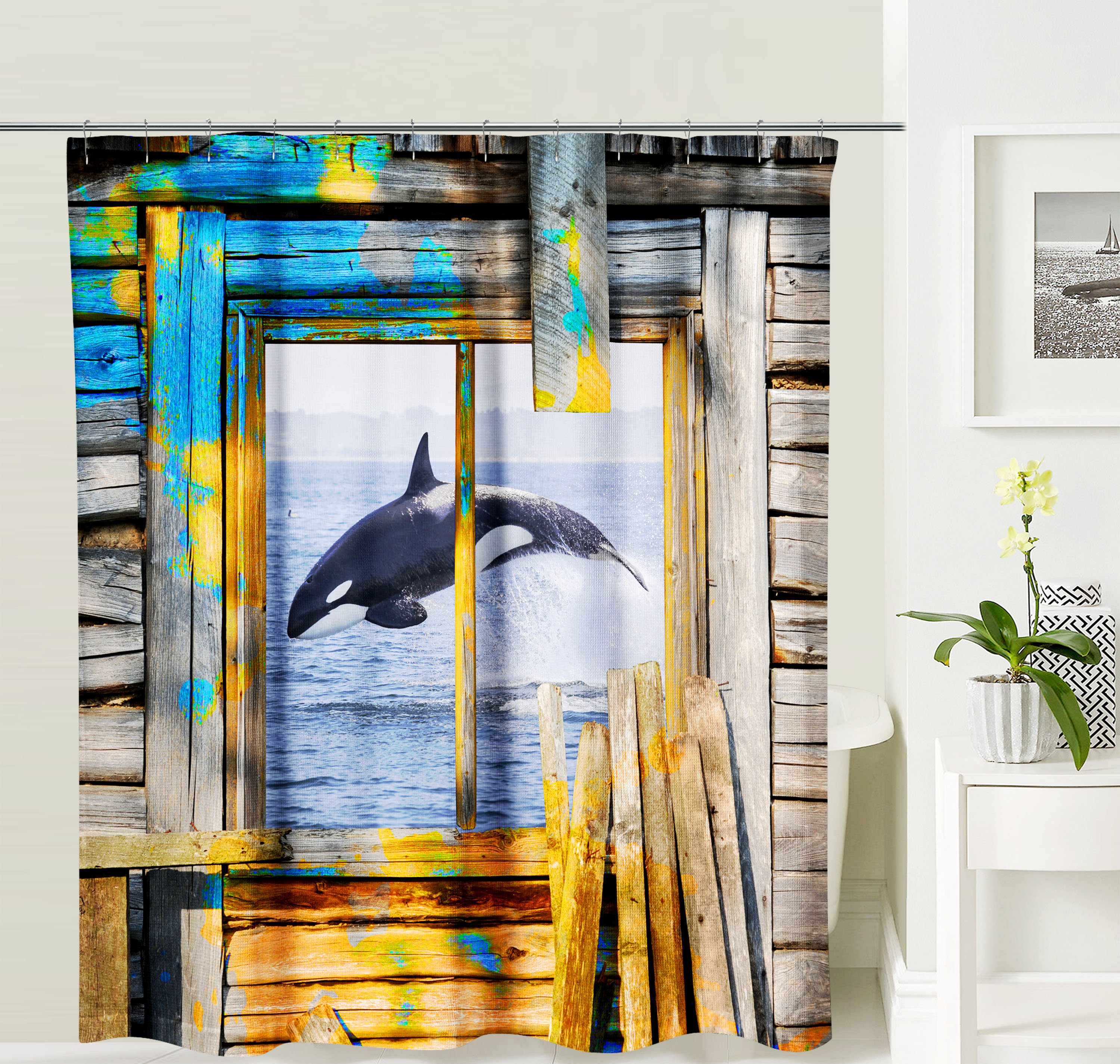 East Urban Home Jumping Whale Single Shower Curtain Hooks