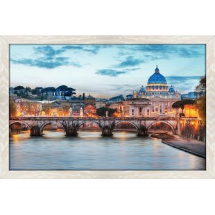 Rome italie city bridge river toile wall art multi panel print box frame