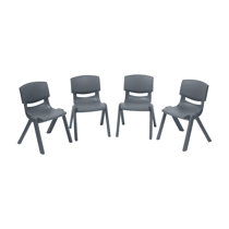Basics 12 Inch School Classroom Stack Chair Assorted Color 6-Pack Chrome Legs 