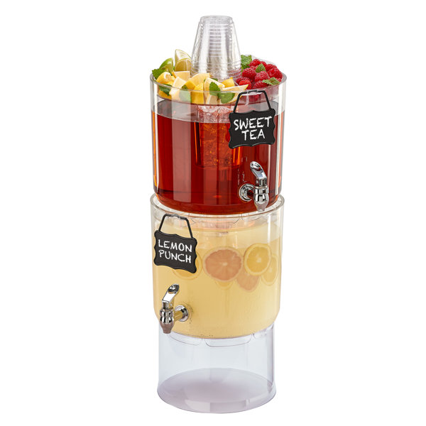Round White Plastic Beverage Dispenser Cater Strong 6 gal