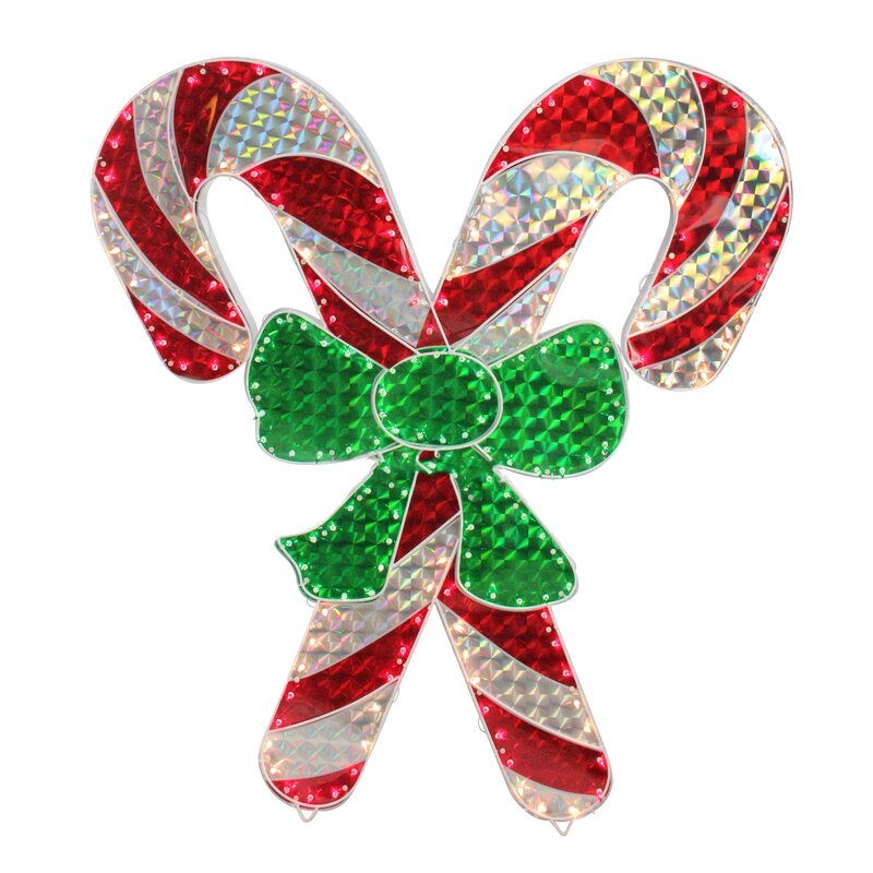 The Holiday Aisle Holographic Lighted Double Candy Cane Christmas