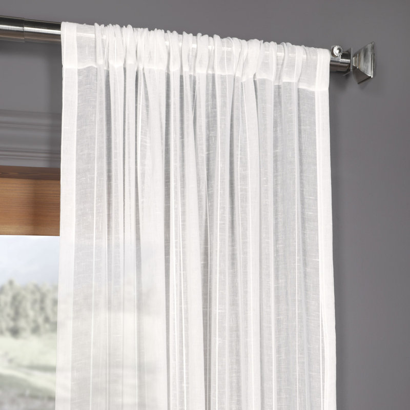 Foundstone Patterned Synthetic Sheer Rod Pocket Single Curtains