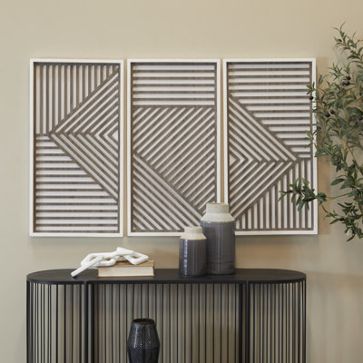 Breinne 3 Piece Contemporary Wood Geometric Wall Décor Set 31.35'' H X 16.75'' W