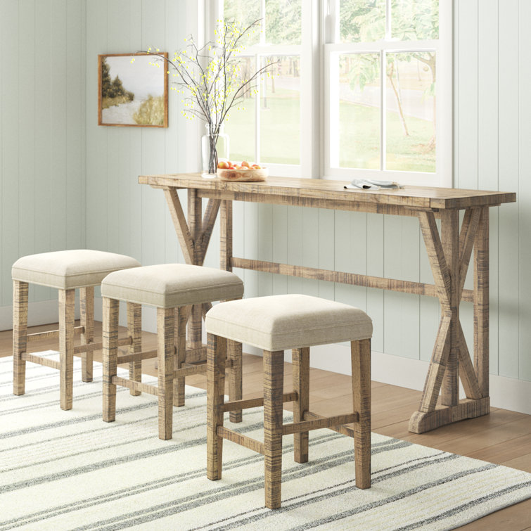 Sand Stable Averi 3 Person Counter Height Pine Solid Wood Dining Set Reviews Wayfair
