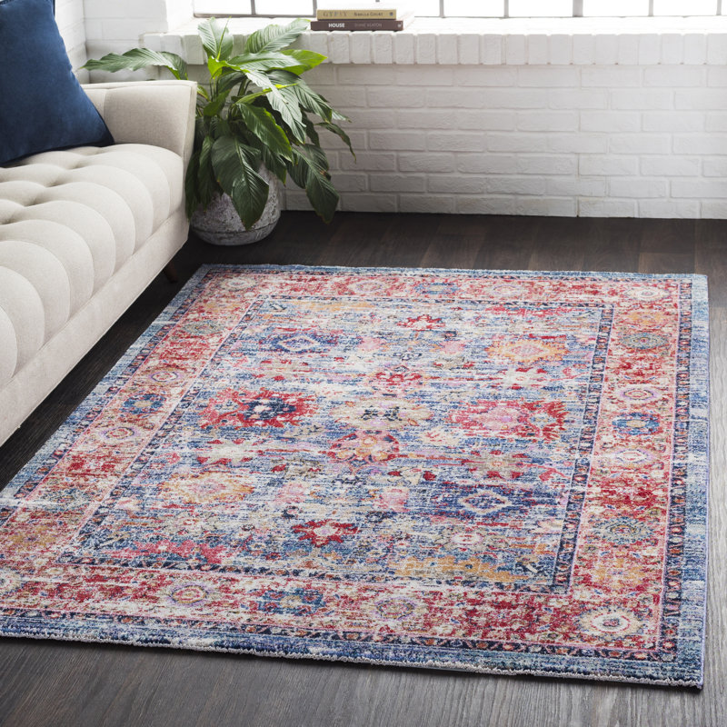 Bungalow Rose Turner Vintage Blue Red Area Rug Wayfair Ca Bungalow Rose Turner Vintage Blue Red