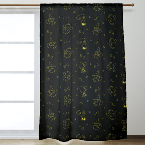 East Urban Home Halloween Dogs Solid Color Room Darkening Rod Pocket Single Curtain Panel Wayfair
