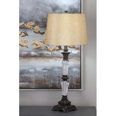 Polystone Acrylic 33 Table Lamp Cole  Grey