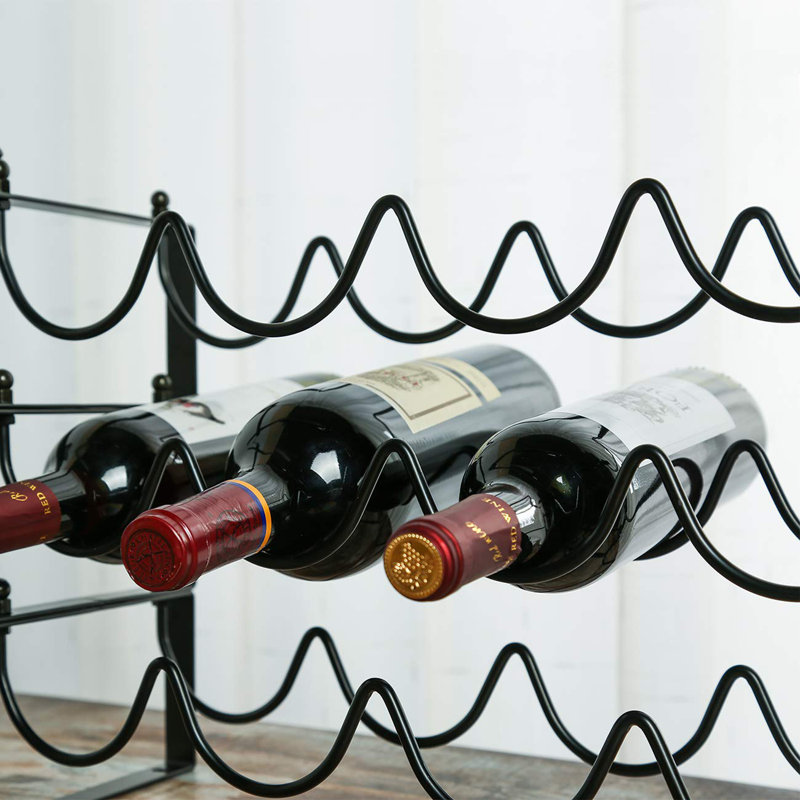 Red Barrel Studio Geting 12 Bottle Tabletop Wine Rack In Black