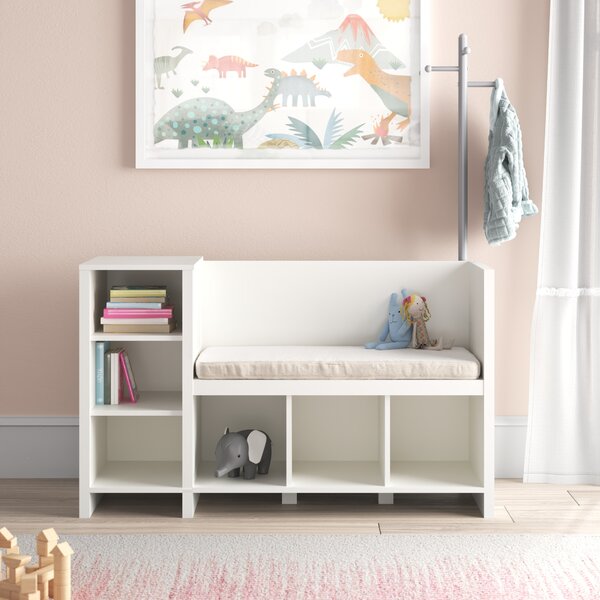 Grey Toy Chest with Movable Drawers and Open Storage Cube Shelf MUPATER Kids Toy Box Organizer Storage Cabinet Reading Nook and Bedroom Nursery Toy Bins with Wheels for Playroom 
