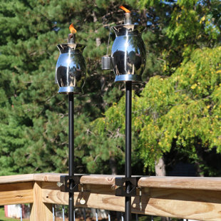 Decorative Torches You Ll Love Wayfair Anya Stainless Steel Outdoor Garden Torch Set Of 2