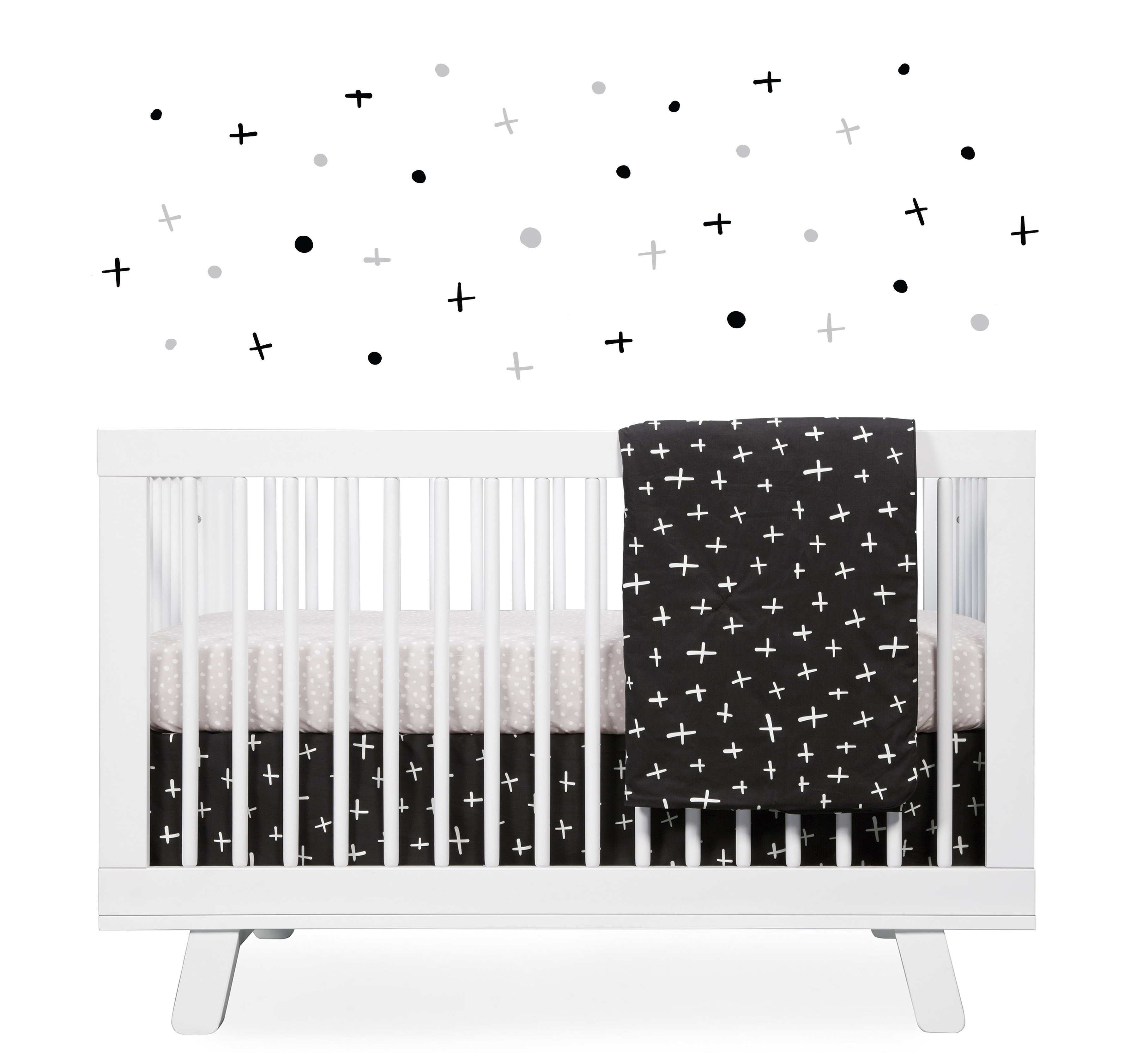 monochrome cot sheets