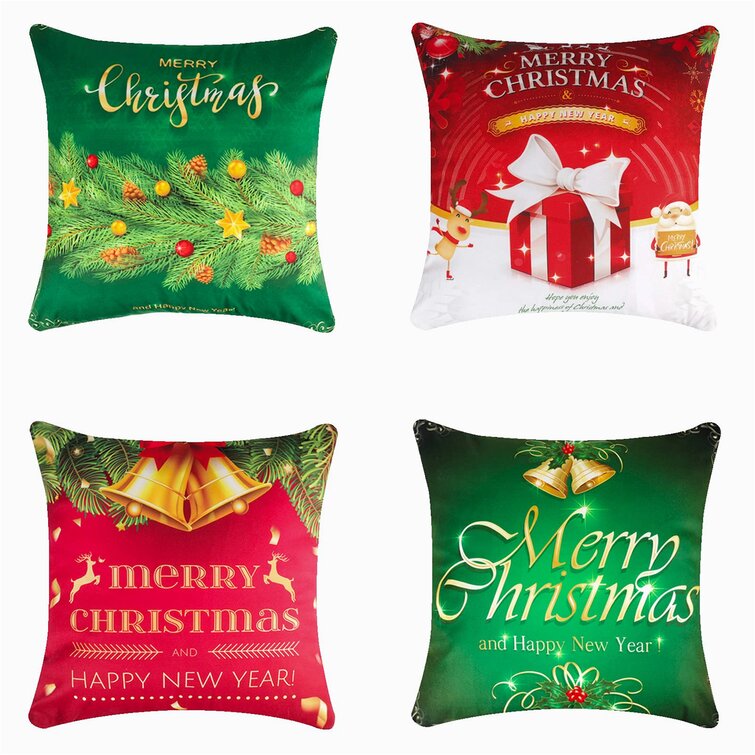 18'' Merry Christmas Cushion Cover Throw Pillow Case Xmas Home Sofa Decoration 