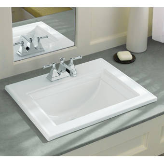 Memoirs Ceramic Rectangular Drop In Bathroom Sink With Overflow Memoirs Ceramic Rectangular Drop In