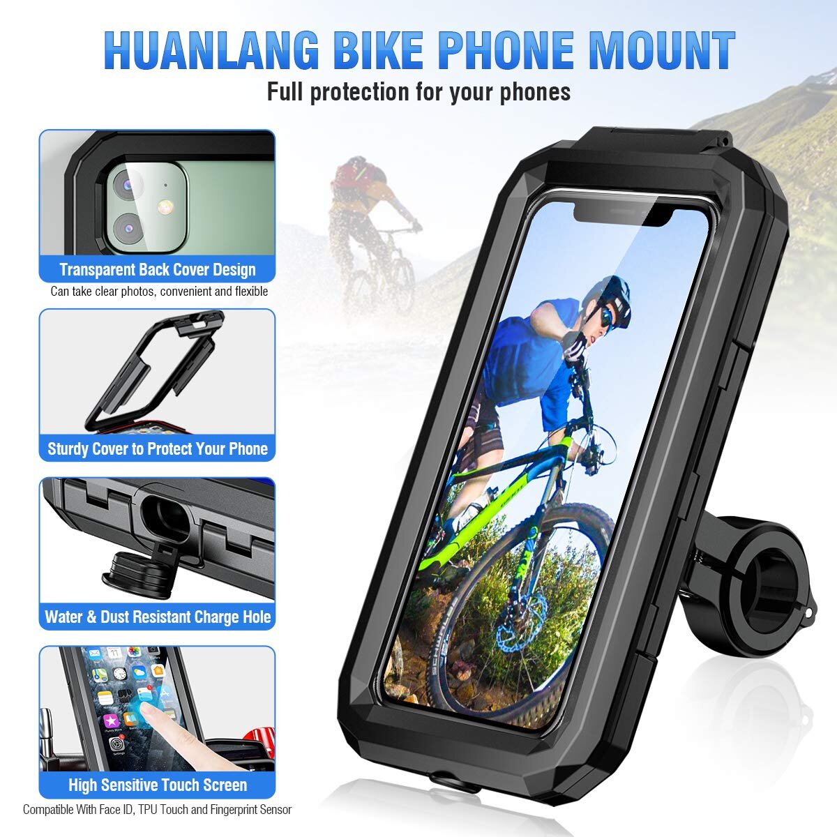 phone holder bike waterproof