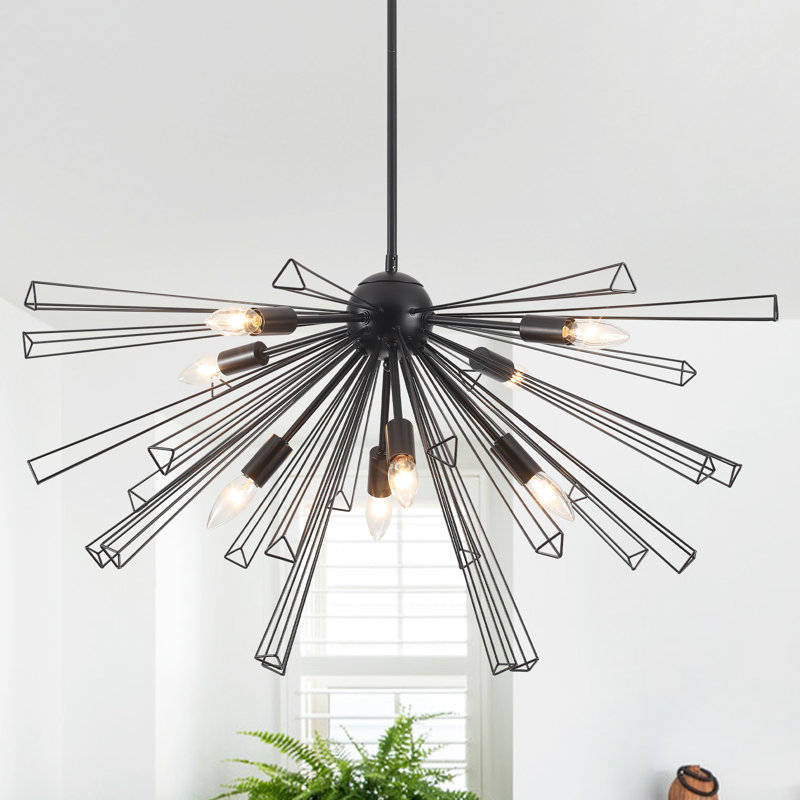 Keimaya 8 - Light 33 in. Modern Sputnik Sphere Chandelier Finish: Matte Black