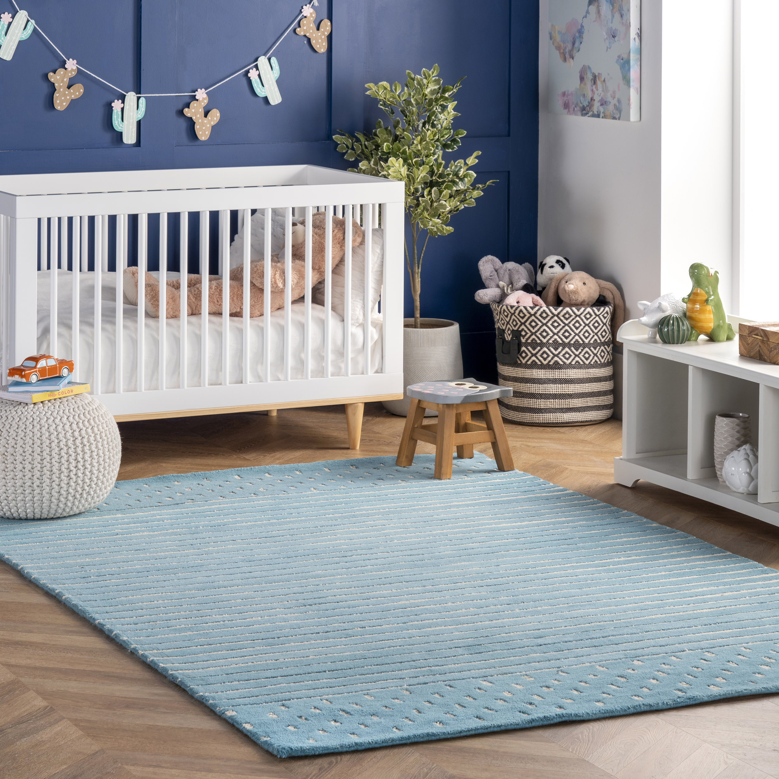 Highland Dunes Westchester Handmade Tufted Wool Baby Blue Area Rug Wayfair