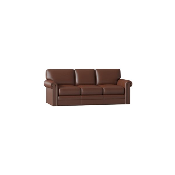 Brown leather sleeper sofa