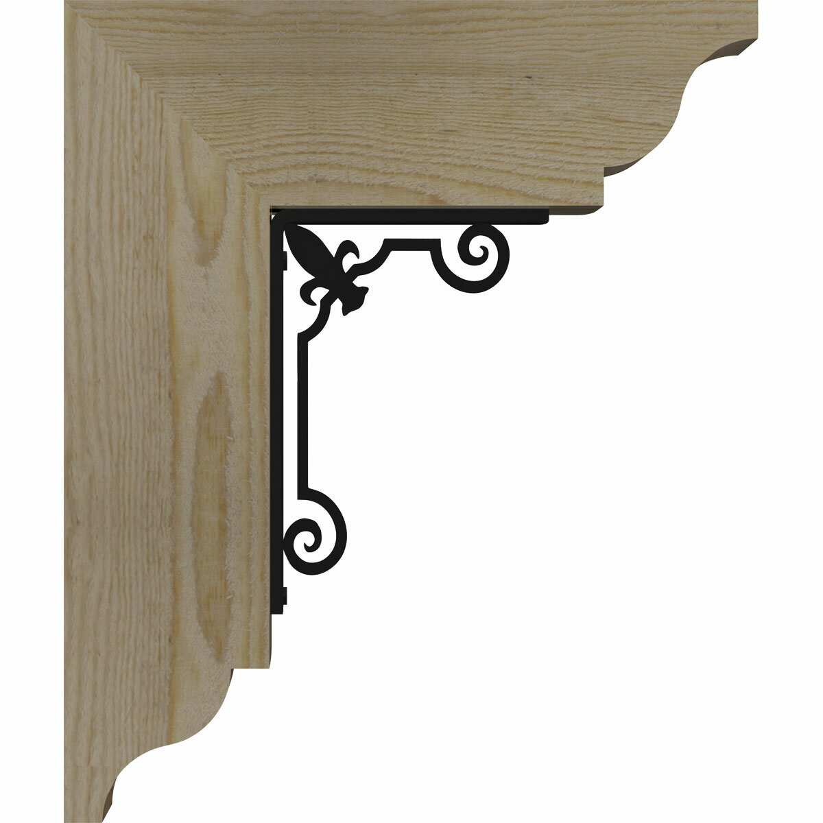 Ekena Millwork Fleur De Lis 8 Single Brace Ironcrest Bracket