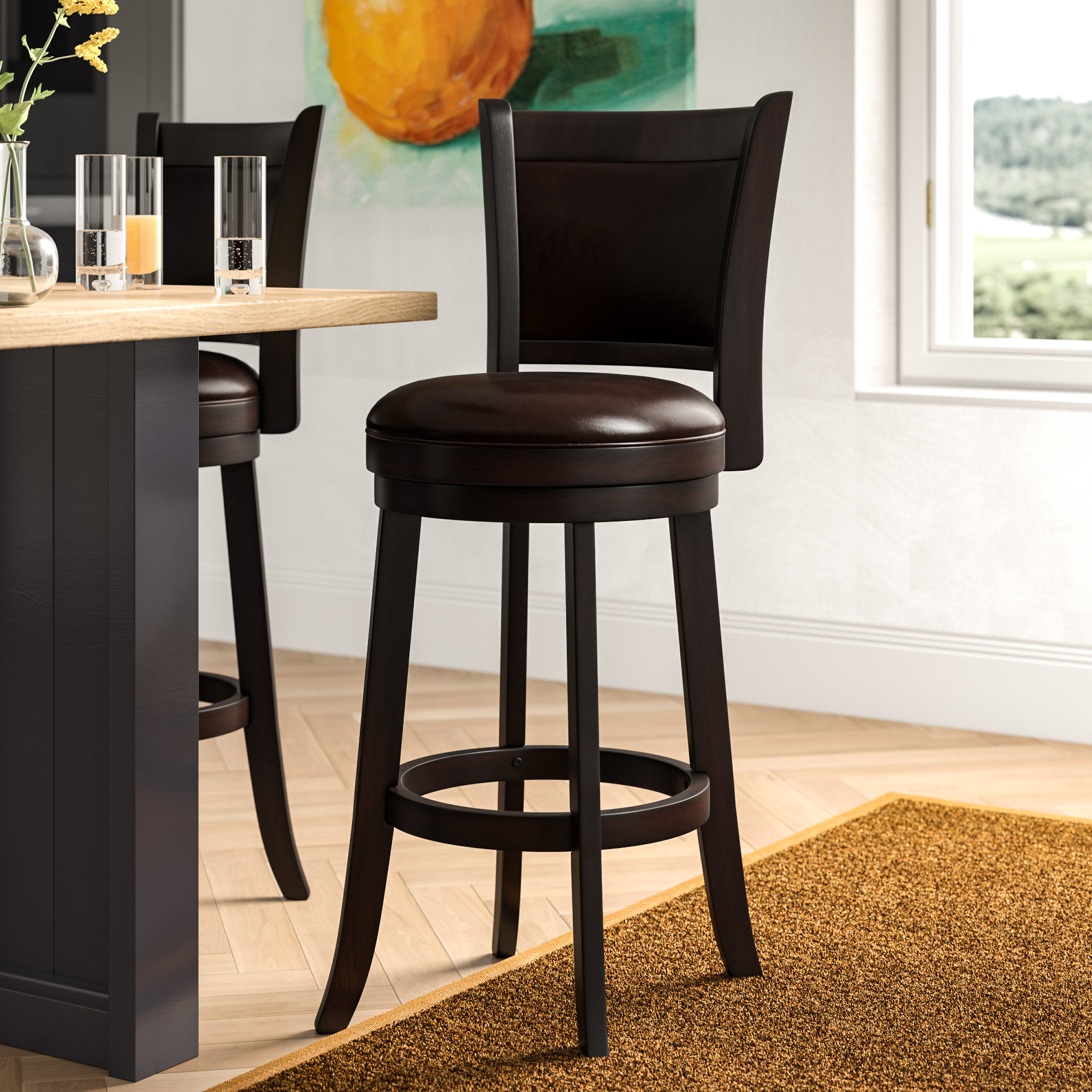 Red Barrel Studio Bellefontaine Bar Counter Swivel Stool Counter Swivel Stool