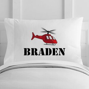 Personalized Helicopter Toddler Pillow Case