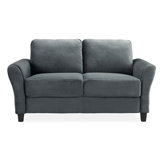Celestia Microfiber / Microsuede 56.3" Flared Arms Loveseat