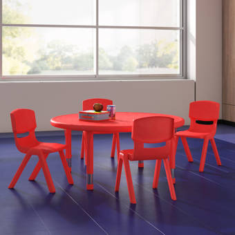 Factory Direct Partners Dry Erase 5 Piece Circle Activity Table 18 H Chair Set