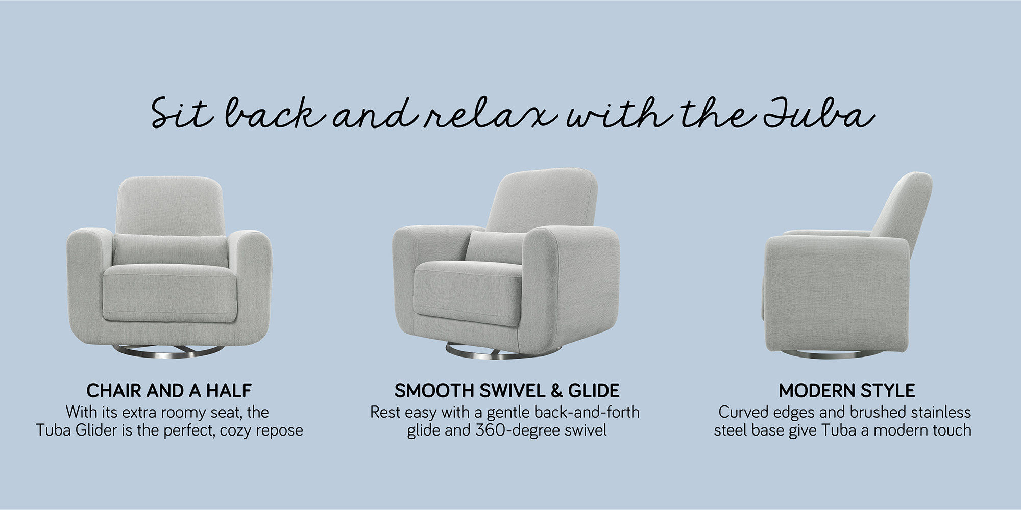 babyletto tuba swivel glider chair and a half