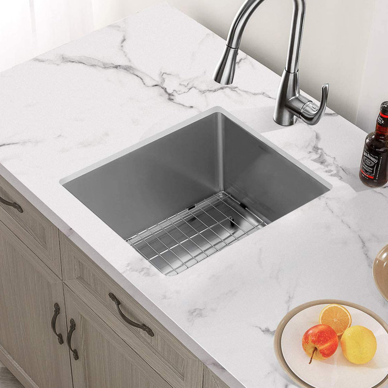 Kangju 19 L X 17 W Undermount Kitchen Sink With Basket Strainer Wayfair