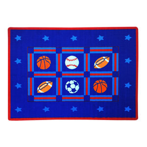 Paradise Design Sports Package Bule Indoor Area Rug