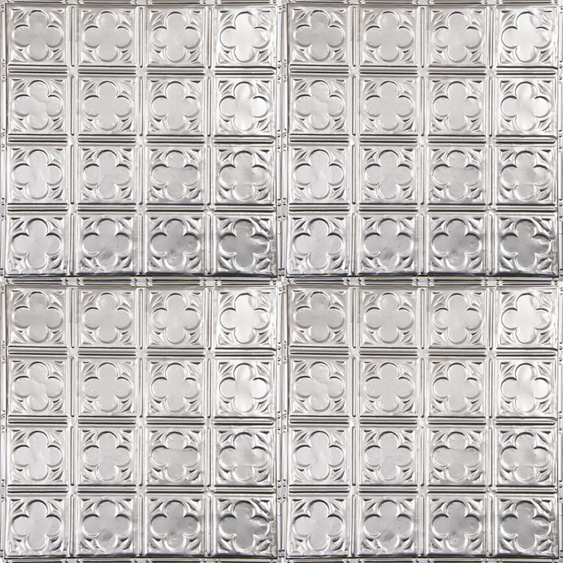 Tin 2 ft. x 2 ft. Glue-Up Ceiling Tile in Brushed Satin Nickel