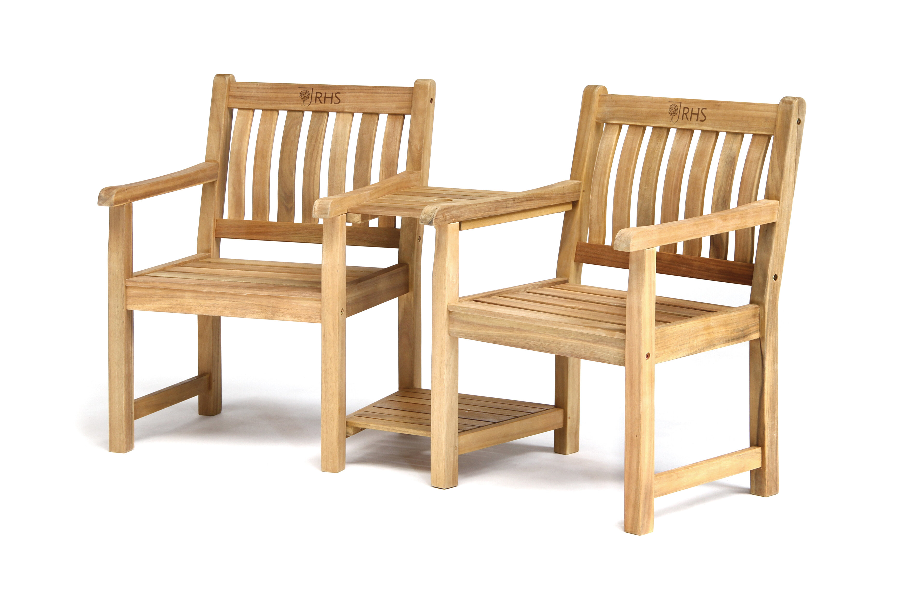 solid wood garden love seat