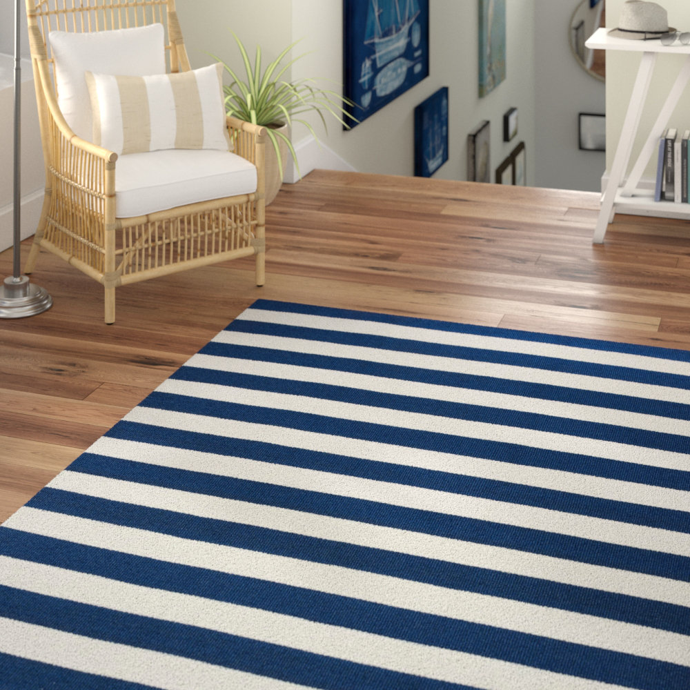 Kustenhaus Handgefertigter Teppich Estate In Blau Weiss Wayfair De