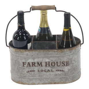 Saxton Farmhouse 6-Bottle Tabletop Wine Bottle Rack by