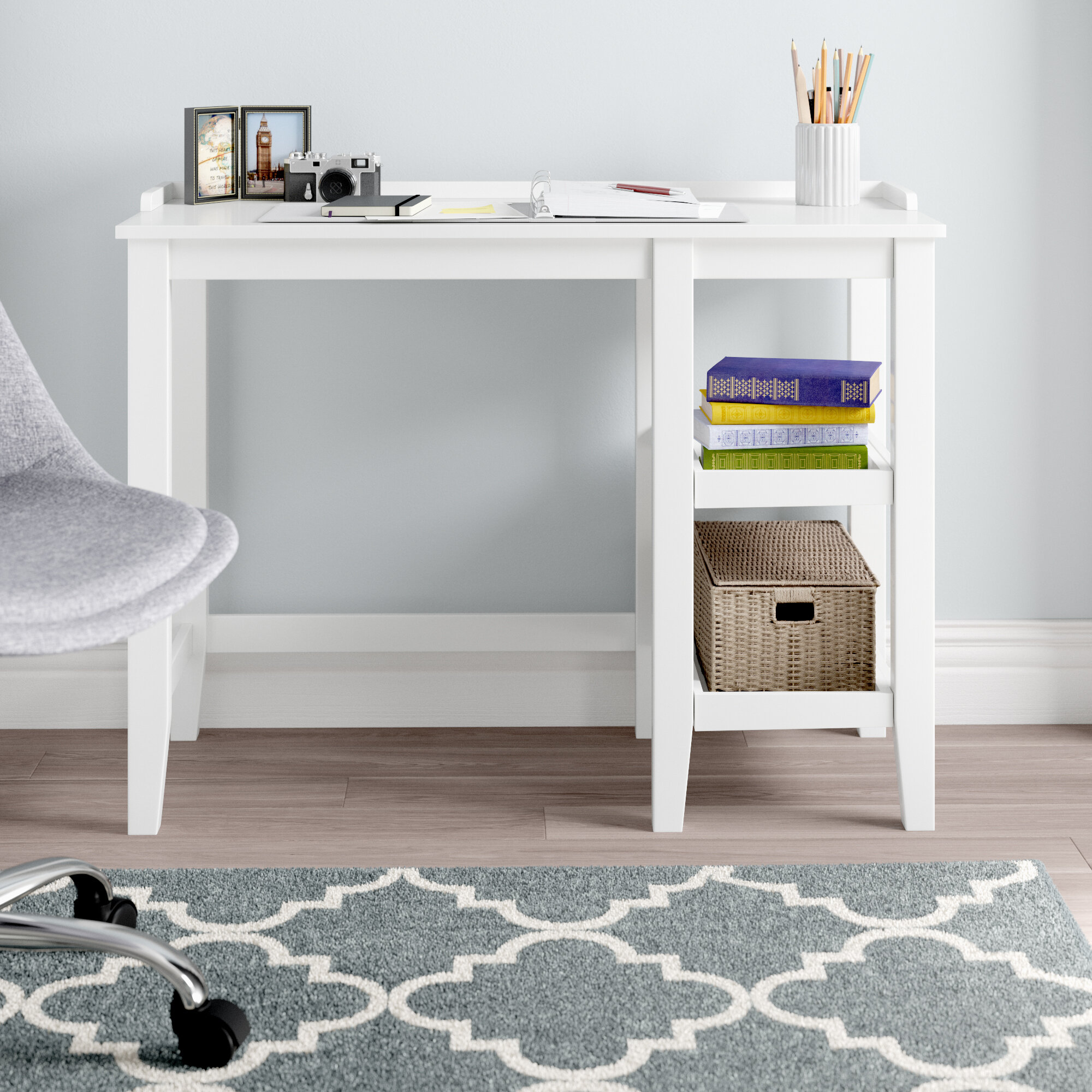 slim desk white