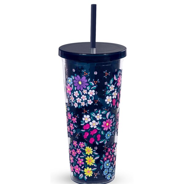 Vera Bradley Kaleidoscope 24 Oz Travel Tumbler with Straw & Reviews ...