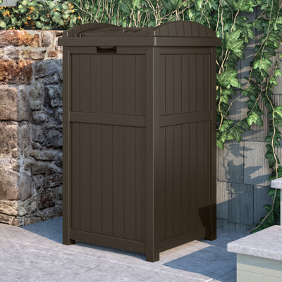 Suncast 30 Gallon Manual Lift Trash Hideaway Container