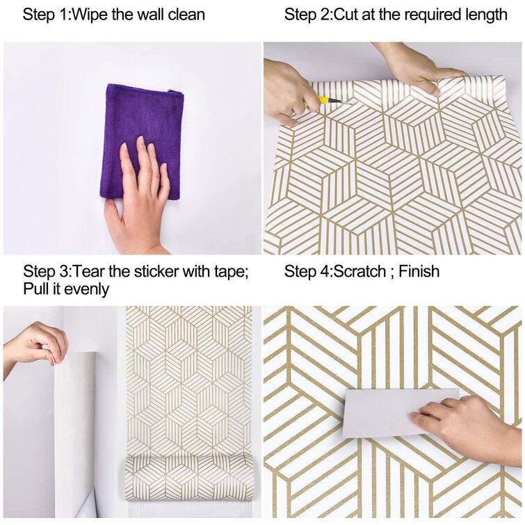 Purple White Zig Zag Geometric Stripe Vinyl Contact Paper Shelf Drawer Liner 