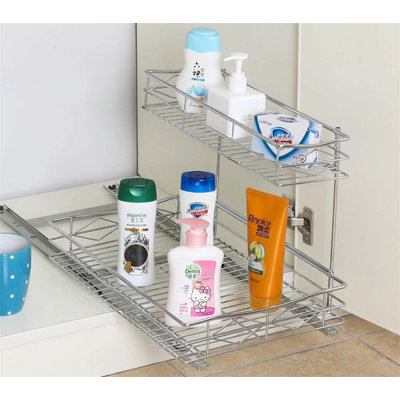Rebrilliant Pull Out Under Sink Cabinet Organizer 2 Tier ...